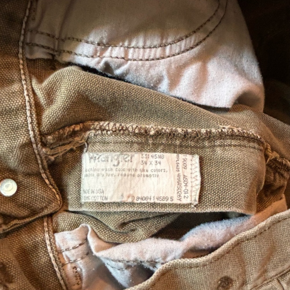 WRANGLER double knee rugged double knee carpenter pants. Distressed men’s 34x34 - Picture 9 of 10